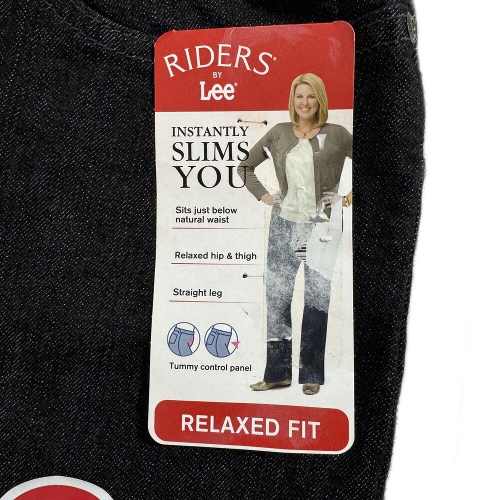 Lee Riders Instantly Slims You Jeans Relaxed Fit Onyx Stretch - Size: 20W M - Picture 11 of 12
